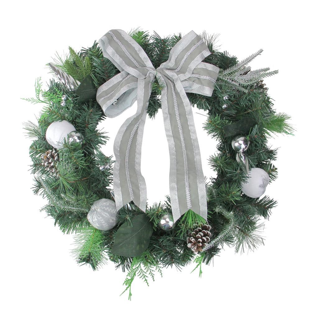 Holiday Decor 18x12 5-Pack CGSignLab Merry Christmas Wreath Premium Brushed Aluminum Sign 