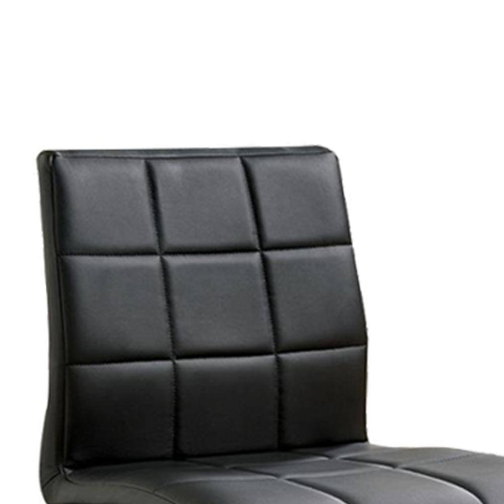 Black Metal Contemporary Side Chair with Leatherette Seat
