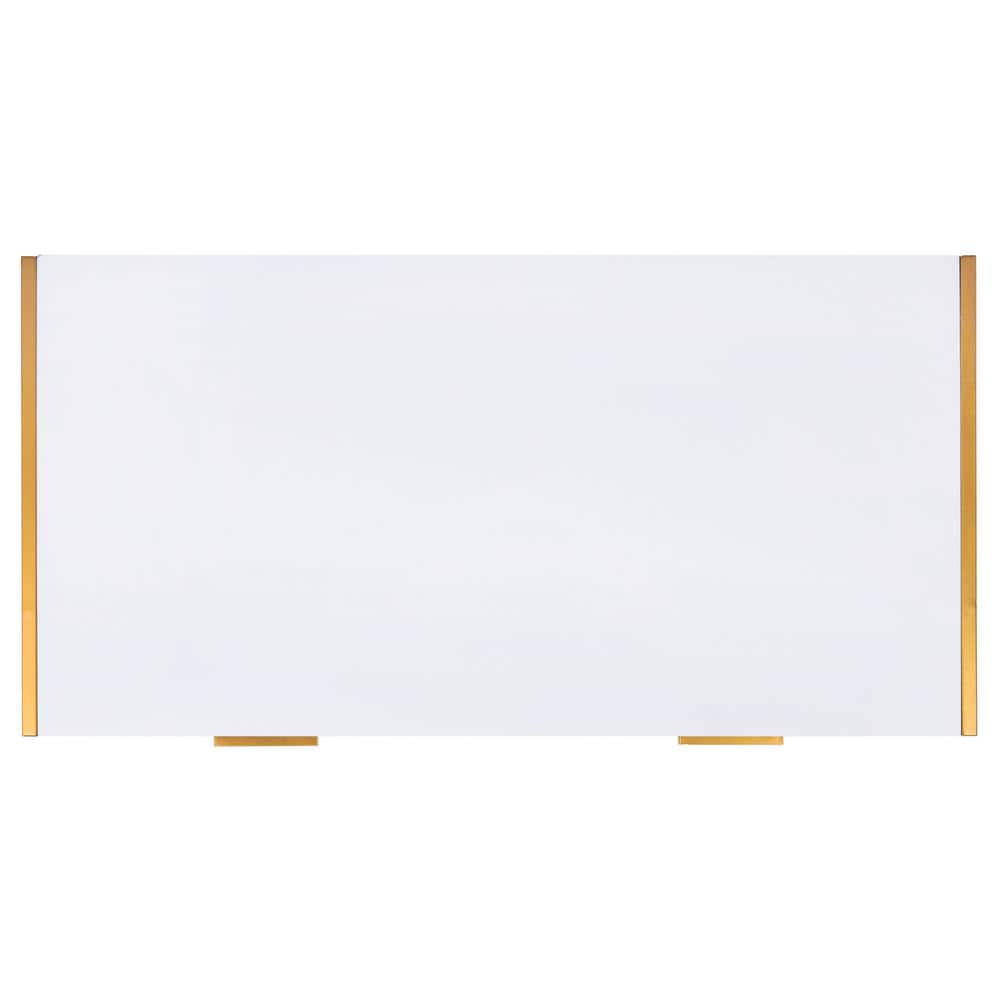 Elodie White and Gold Wood Home Office Desk with Drawer