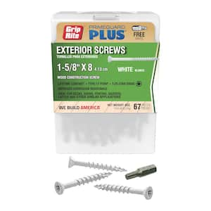 #8 x 1-5/8 in. Star Drive Flat Head White All Purpose Screw 67 per Box