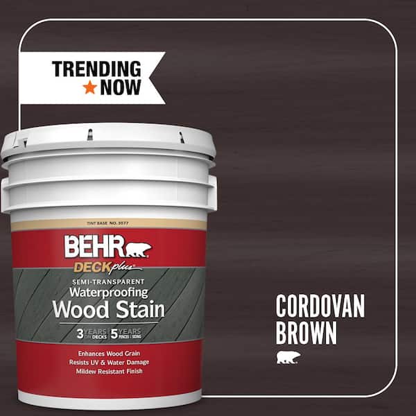 5 gal. #ST-104 Cordovan Brown Semi-Transparent Waterproofing Exterior Wood Stain
