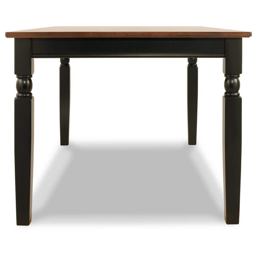 Farmhouse Chic Black & Brown Wood Rectangular Dining Table