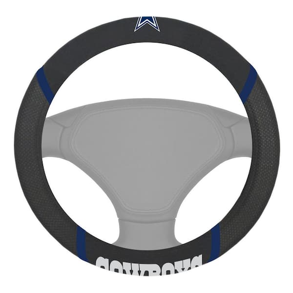 FANMATS NFL - Dallas Cowboys Embroidered Steering Wheel Cover in Black - 15in. Diameter