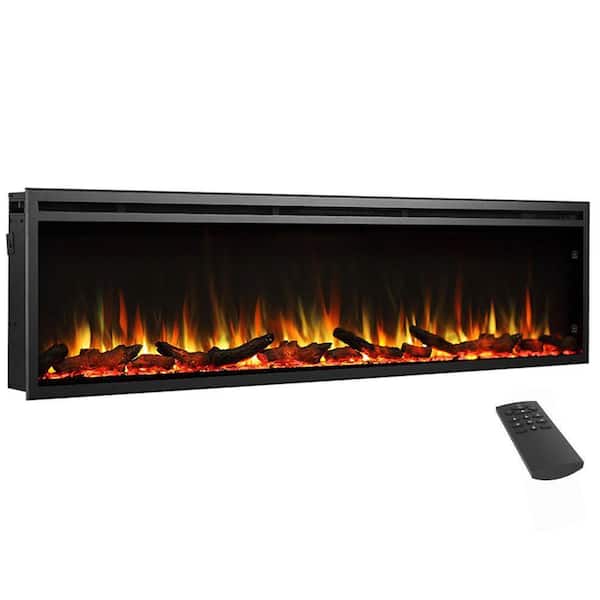 Austin 72 in. W Wall Mount Electric Fireplace, Touch Control Panel and Remote Control, Multi Flame Color Combinations
