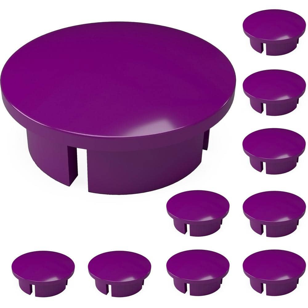 FORMUFIT F012IDC-PU-10 PVC Internal Domed End Cap Pack of 10 Furniture Grade Purple 1/2 Size 