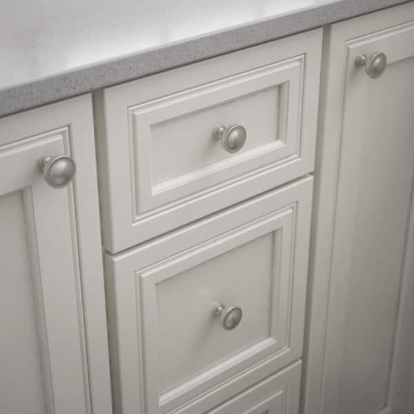 Elegant Luxe 1-1/4 in. (32 mm) Classic Satin Nickel Round Cabinet Knob
