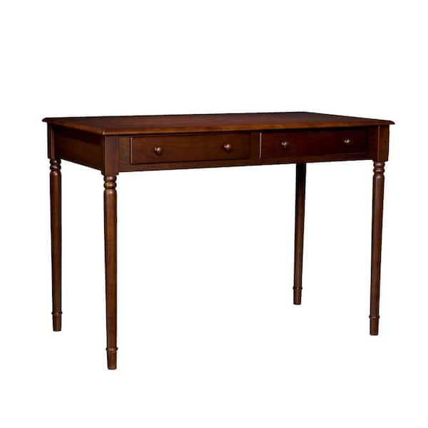 Southern Enterprises 42.5 in. Espresso Rectangular 2 -Drawer Writing Desk with Wood Frame