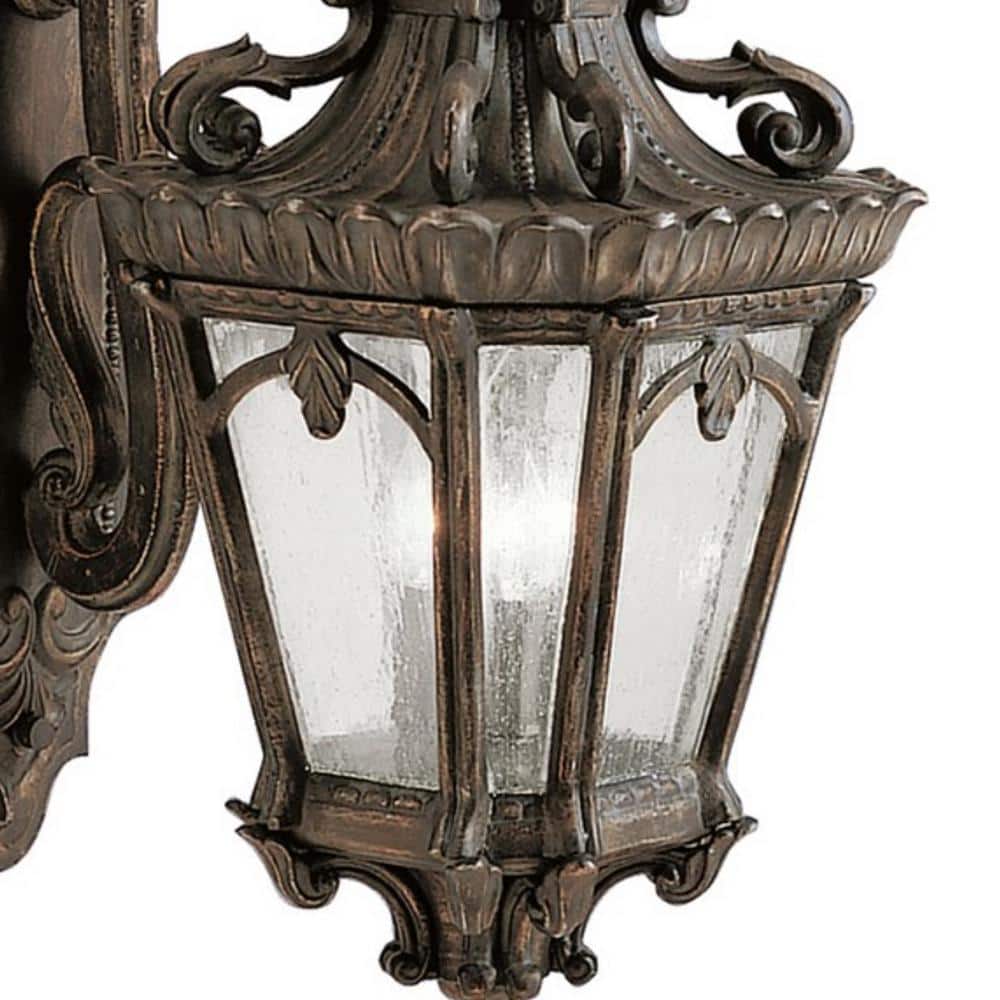 Tournai Bronze and Black 29" Traditional Wall Lantern