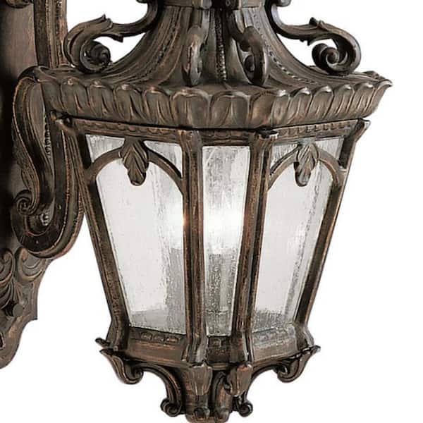 Tournai 3-Light Londonderry Outdoor Hardwired Wall Lantern Sconce with No Bulbs Included (1-Pack)