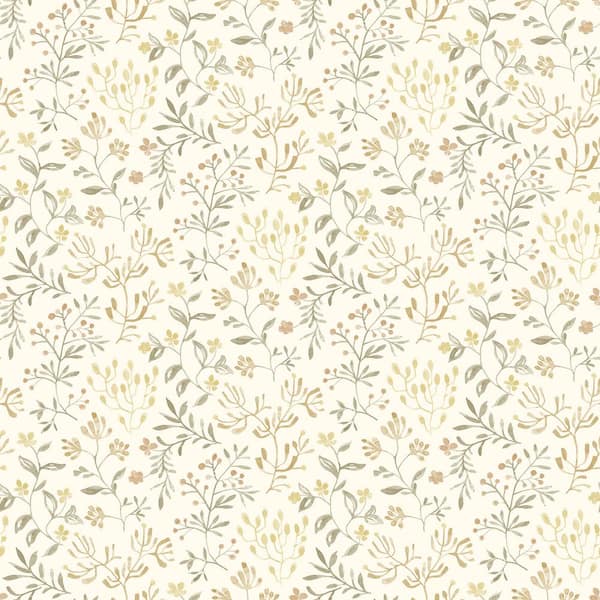 Chesapeake Tarragon Dainty Meadow Yellow Prepasted Non Woven Wallpaper Sample