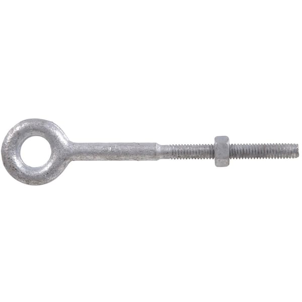 5/16-18 x 5-1/2 in. Forged Steel Hot-Dipped Galvanized Eye Bolt with Hex Nut in Plain Pattern (10-Pack)