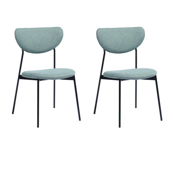 Spaco Teal Velvet Fabric Modern Metal Upholstered Side Chair (Set of 2)