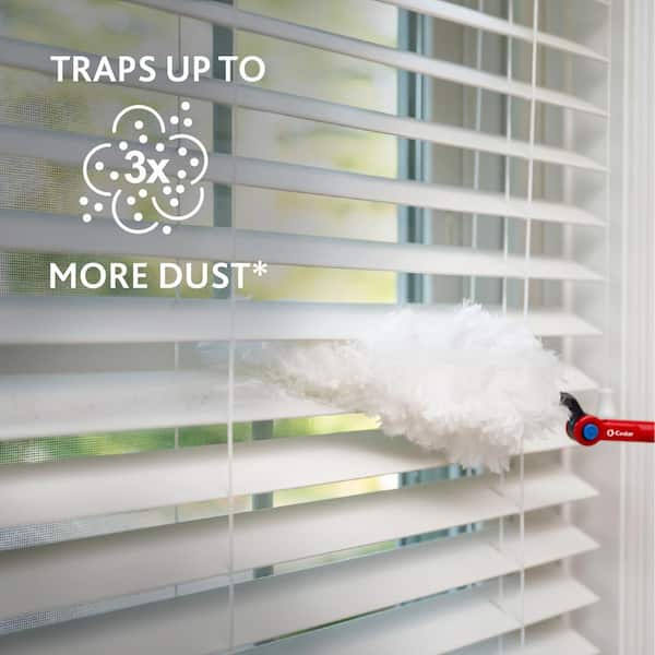 Flex and Catch Heavy Duty Dusting Kit with Stay-On Duster Hook, 5-Duster Refills, Handle Extends to 3 ft.