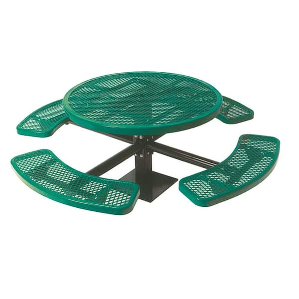 Ultra Play 46 in. Diamond Green Commercial Park Round Table Surface Mount