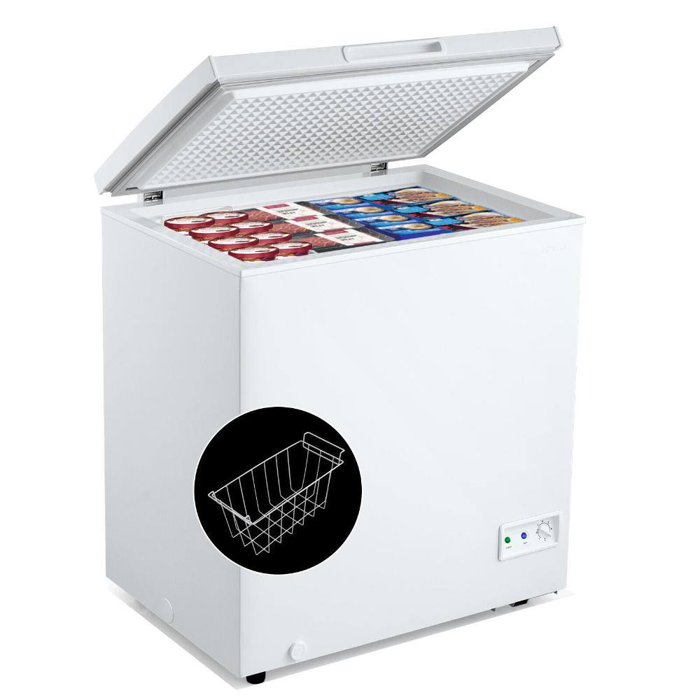 3.5 cu. ft. Compact Chest Freezer with Removable Storage Basket and Adjustable Thermostat