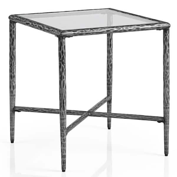 Furniture of America Parto 18 in. Modern Forged Metal Gray Square