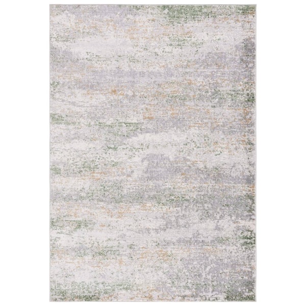 SAFAVIEH Palma 9 ft. x 12 ft. Gray/Green Distressed Abstract Area Rug