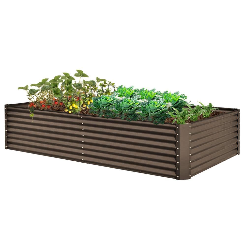 94.49 in. L x 47.25 in. W x 23.62 in. H Brown Steel Rectangular Raised Garden Bed price history on PriceWatchPro