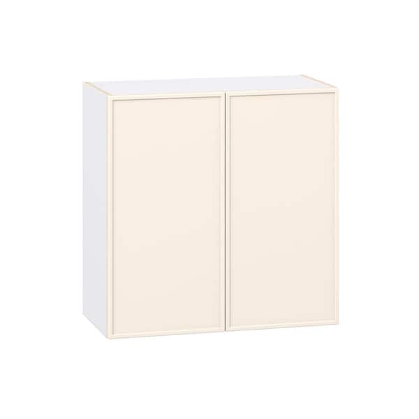 J COLLECTION Fairview 30 in. W x 14 in. D x 30 in. H Assembled Slim Shaker Wall Kitchen Cabinet in Washed Linen