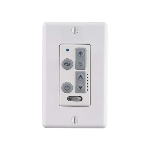 White Hard-Wired 6-Speed In-Wall Remote Control Compatible with Arranmore Brand DC Motor Ceiling Fans