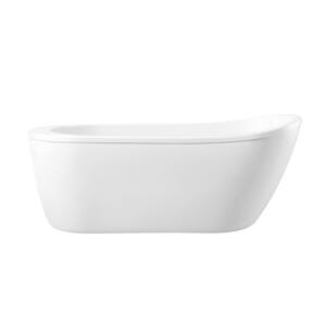 Cantora 60 in. L x 28.5 in. W Acrylic Flatbottom Soaking Bathtub in White