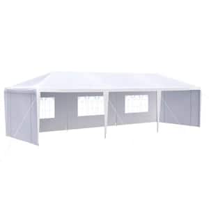 10 ft. x 30 ft. White Heavy-Duty Garden Event Canopy Outdoor Wedding Party Gazebo Tent 8 Sidewall (5 Sides)