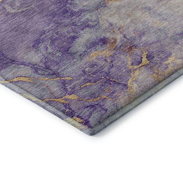 Mayfield Premium Machine Washable Abstract AMF2110 Purple 3 ft. x 4 ft. Area Rug