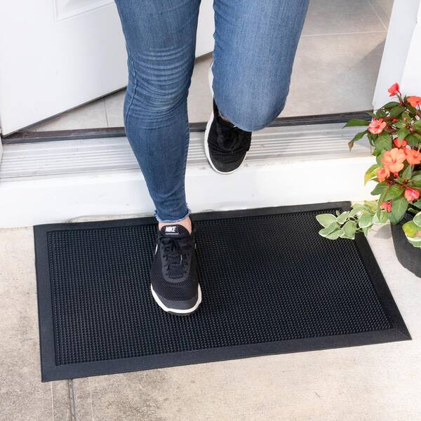 Ottomanson Easy clean, Waterproof Non-Slip Indoor/Outdoor Rubber Doormat,  Black & Reviews