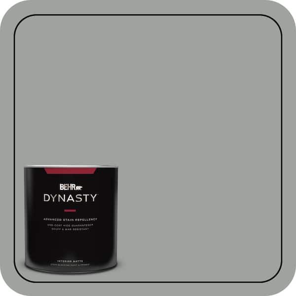 BEHR DYNASTY 1 qt. #710F-4 Sage Gray One-Coat Hide Matte Stain-Blocking Interior Paint and Primer