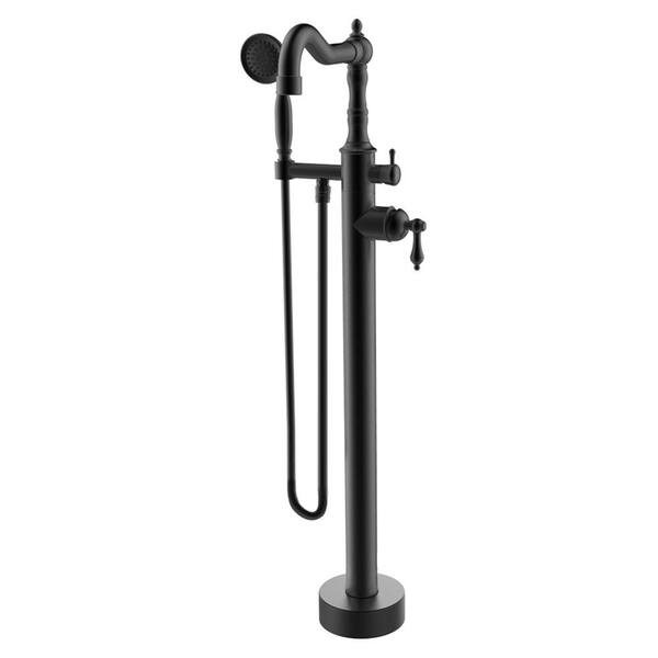 LaToscana Ornellaia Single-Handle Freestanding Floor-Mount Tub Filler with Hand Shower in Tuscan Bronze