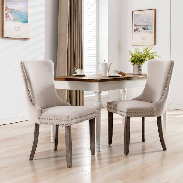 upholstered dining room chairs with nailhead trim