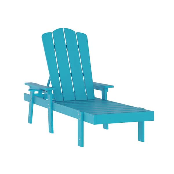 Carnegy Avenue Blue Plastic Outdoor Lounge Chair in Blue