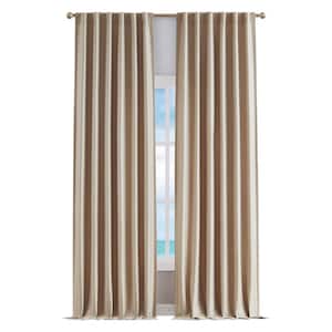 Robin Thermal Woven Natural Room Darkening Back Tab Curtain - 52 in. W x 108 in. L (2-Panels)