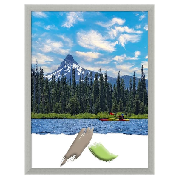 Amanti Art Silver Leaf Wood Picture Frame Opening Size 18 x 24 in.
