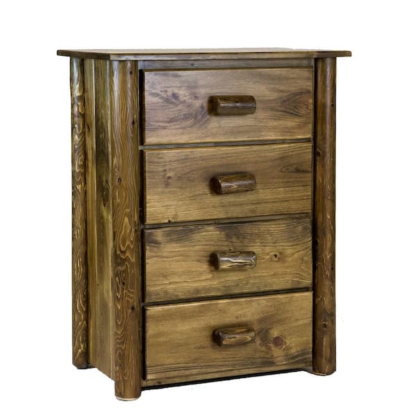 HomeRoots Shelly 4-Drawer Vintage Whiskey Chest of Drawers ( 42 in. X 32 in. X 20 in. )
