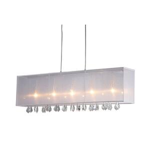 Jess 5-Light Chrome Crystal and Mesh Indoor Bar Chandelier with Shade
