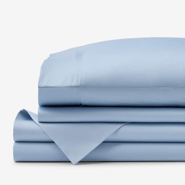 The Company Store Company Cotton Light Blue Sateen Queen Sheet Set