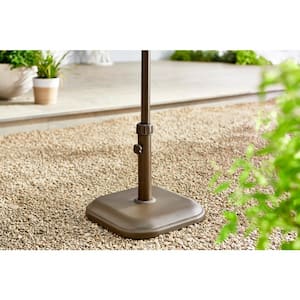 26 lbs. Concrete and Resin Patio Umbrella Base in Brown