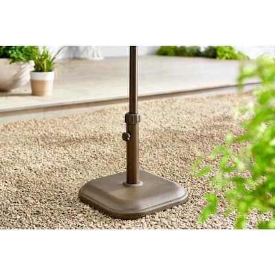 26 lbs. Concrete and Resin Patio Umbrella Base in Brown