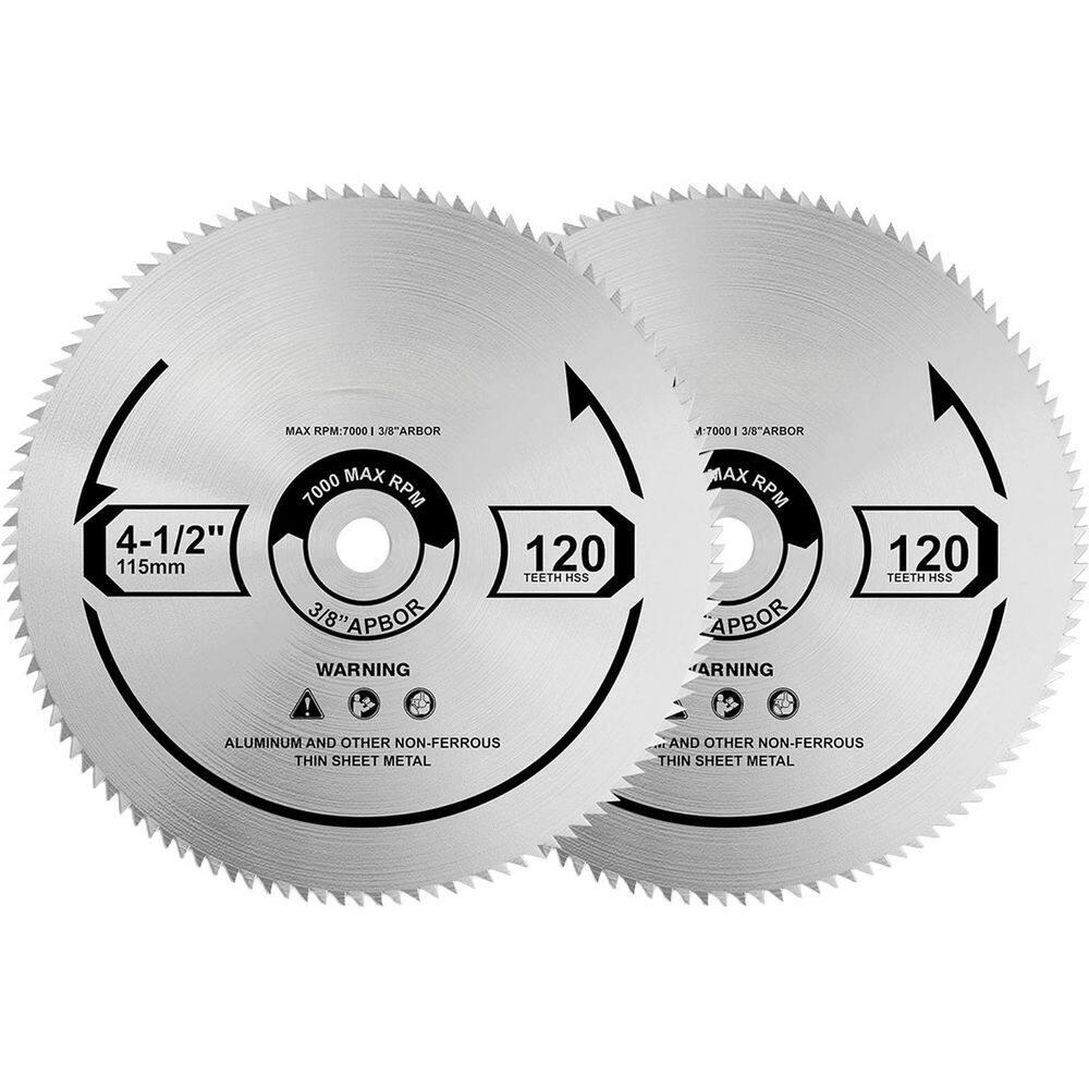 4-1/2 in. 120-Tooth Plywood OSB Paneling Vinyl Siding Cutting Carbide Saw Blade Power Tool Accessory (2-Pack) price history on PriceWatchPro
