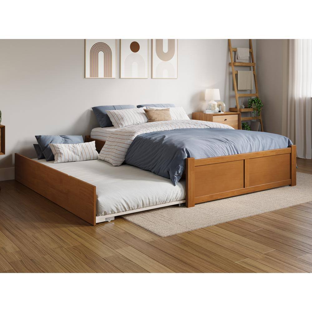Light Toffee Full Wood Platform Bed with Slats
