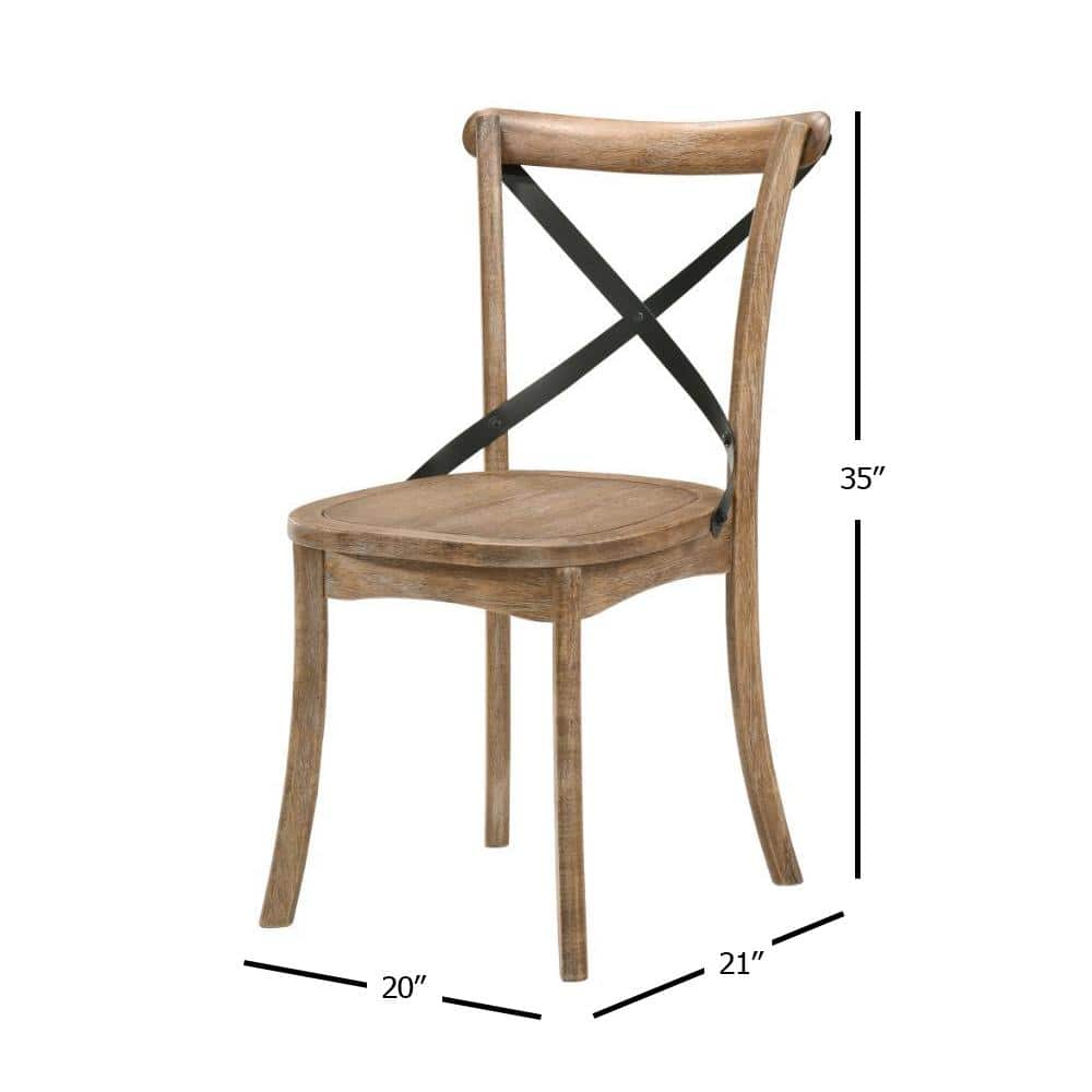 Rustic Oak High Cross Back Side Chair