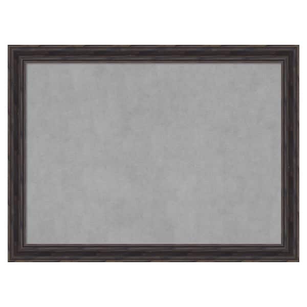 Amanti Art Rustic Pin.e Brown Narrow 31 in. x 23 in. Framed Magnetic Board