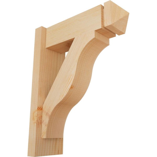 Ekena Millwork 6 in. x 20 in. x 16 in. Douglas Fir Fuston Arts and Crafts Smooth Outlooker