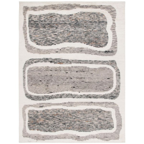 Casablanca 8 ft. x 10 ft. Ivory/Dark Gray Abstract Rectangle Area Rug