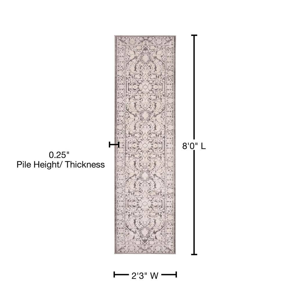 Reflection Cream/Ivory 9 ft. x 12 ft. Border Floral Area Rug - thumbnail 8