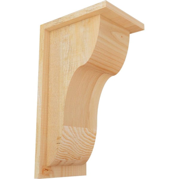 Ekena Millwork 8 in. x 10 in. x 18 in. Douglas Fir Carmel Rough Sawn Corbel with Backplate