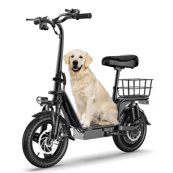 14 in. Adults Black Lightweight and Foldable Electric Bike