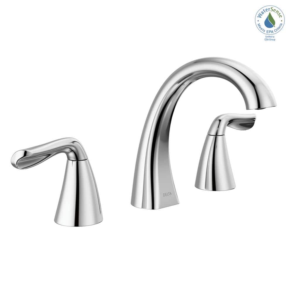 Arvo Chrome Widespread Bathroom Faucet with Drain Assembly