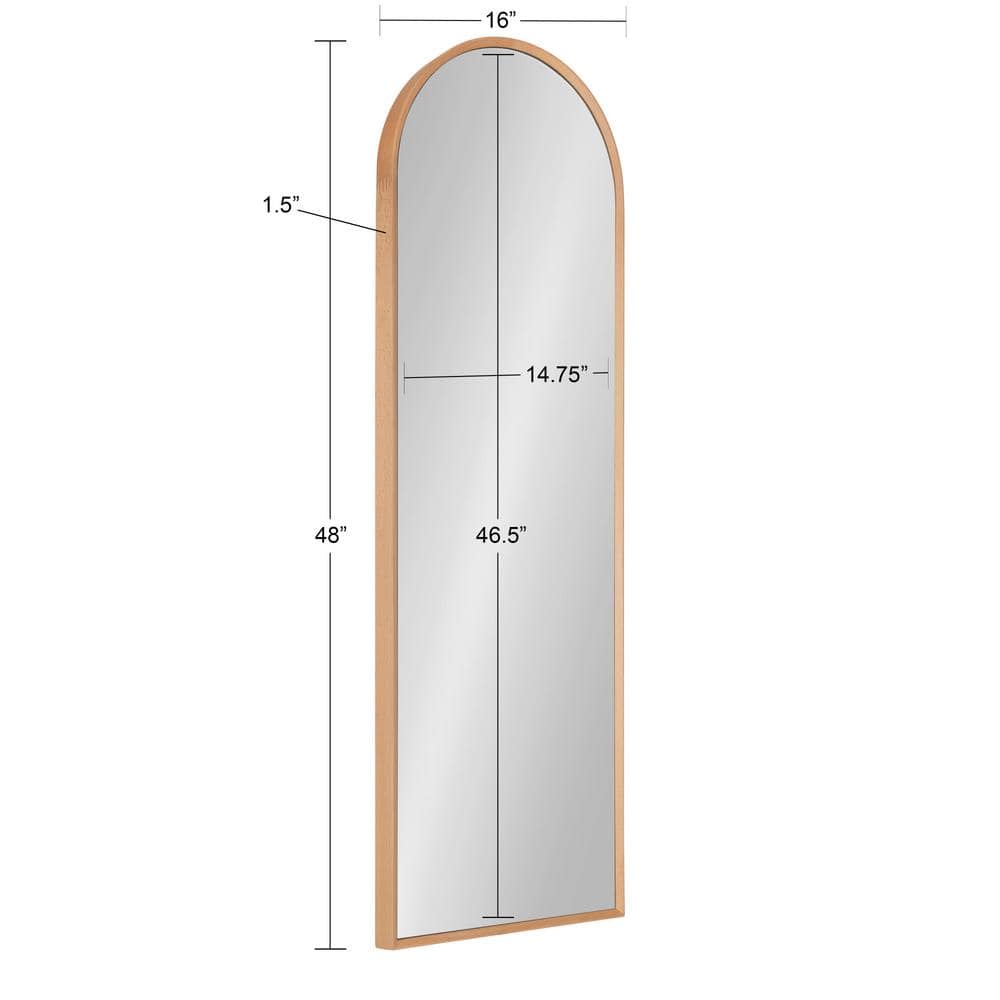 Nordlund Solid Beechwood Full-Length Arch Wall Mirror in Rustic Brown